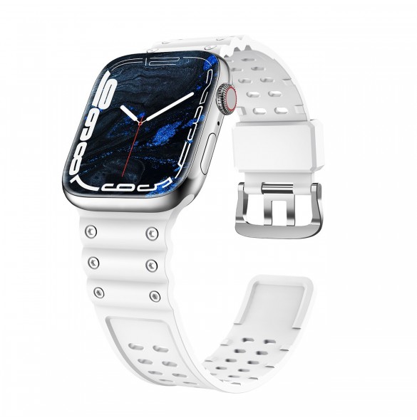 Rem Trippelskydd Apple Watch SE-rem, 9, 8, 7, 6, 5, 4, 3, 2, 1 (41, 40, 38 mm) armband vit