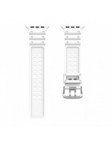 Rem Trippelskydd Apple Watch SE-rem, 9, 8, 7, 6, 5, 4, 3, 2, 1 (41, 40, 38 mm) armband vit
