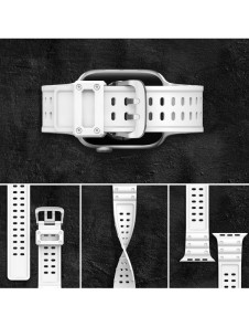 Rem Trippelskydd Apple Watch SE-rem, 9, 8, 7, 6, 5, 4, 3, 2, 1 (41, 40, 38 mm) armband vit