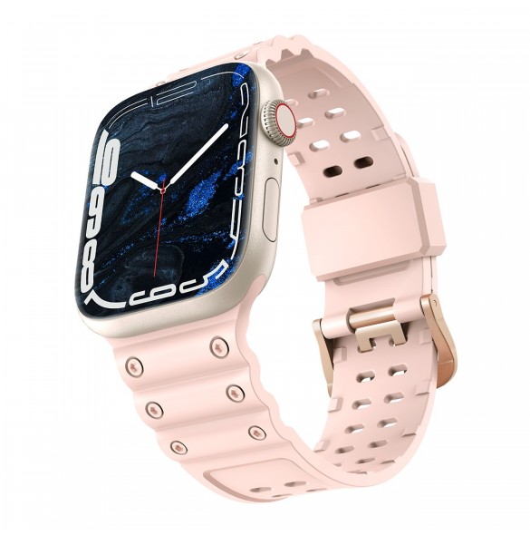 Rem Trippelskydd Apple Watch SE-rem, 9, 8, 7, 6, 5, 4, 3, 2, 1 (41, 40, 38 mm) armband rosa