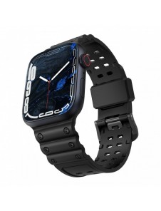 Rem Trippelskydd Apple Watch Ultra, SE, 9 ,8, 7, 6, 5, 4, 3, 2, 1 (49, 45, 44, 42 mm) bandarmband svart
