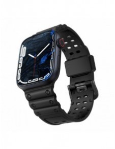 Rem Trippelskydd Apple Watch Ultra, SE, 9 ,8, 7, 6, 5, 4, 3, 2, 1 (49, 45, 44, 42 mm) bandarmband svart