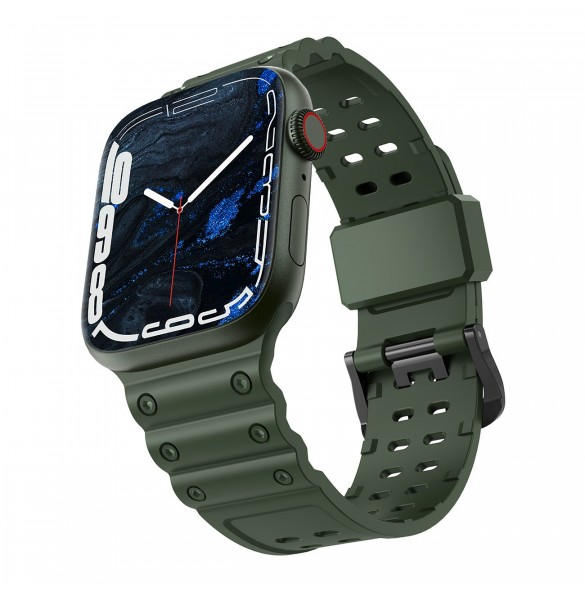 Rem Trippelskydd Apple Watch Ultra, SE, 9, 8, 7, 6, 5, 4, 3, 2, 1 (49, 45, 44, 42 mm) bandarmband grönt