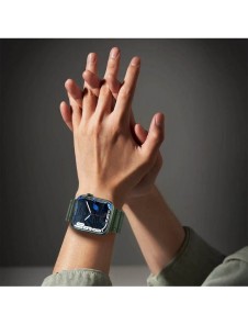 Rem Trippelskydd Apple Watch Ultra, SE, 9, 8, 7, 6, 5, 4, 3, 2, 1 (49, 45, 44, 42 mm) bandarmband grönt