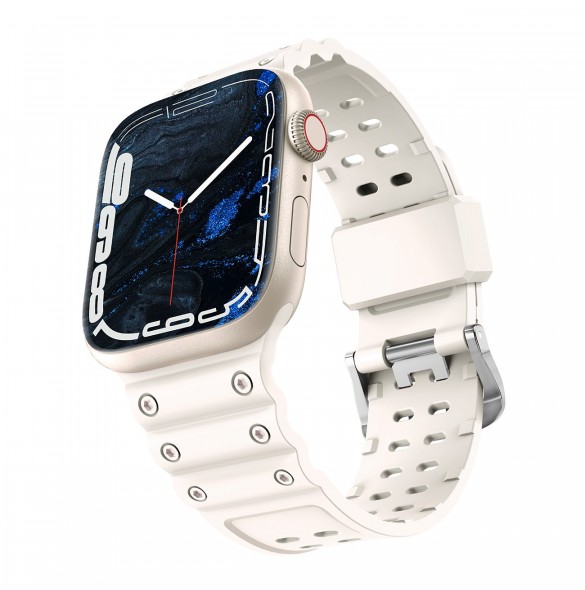Rem Trippelskydd Apple Watch Ultra, SE, 9, 8, 7, 6, 5, 4, 3, 2, 1 (49, 45, 44, 42 mm) armband beige