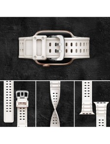 Rem Trippelskydd Apple Watch Ultra, SE, 9, 8, 7, 6, 5, 4, 3, 2, 1 (49, 45, 44, 42 mm) armband beige