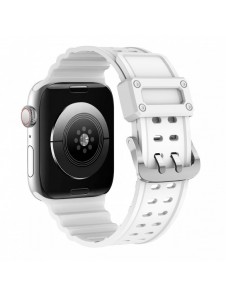 Rem Trippelskydd Apple Watch Ultra, SE, 9, 8, 7, 6, 5, 4, 3, 2, 1 (49, 45, 44, 42 mm) bandarmband vit