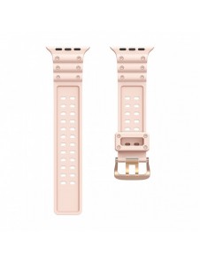 Rem Trippelskydd Apple Watch Ultra, SE, 9, 8, 7, 6, 5, 4, 3, 2, 1 (49, 45, 44, 42 mm) bandarmband rosa