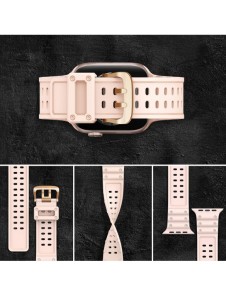 Rem Trippelskydd Apple Watch Ultra, SE, 9, 8, 7, 6, 5, 4, 3, 2, 1 (49, 45, 44, 42 mm) bandarmband rosa