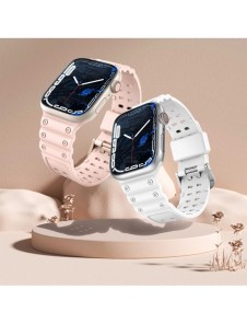 Rem Trippelskydd Apple Watch Ultra, SE, 9, 8, 7, 6, 5, 4, 3, 2, 1 (49, 45, 44, 42 mm) bandarmband rosa