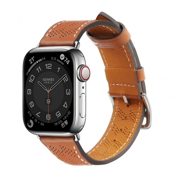 Armband Läderarmband Apple Watch SE, 9, 8, 7, 6, 5, 4, 3, 2, 1 (41, 40, 38 mm) armband brunt