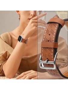 Armband Läderarmband Apple Watch SE, 9, 8, 7, 6, 5, 4, 3, 2, 1 (41, 40, 38 mm) armband brunt