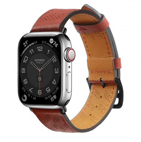 Armband Läderarmband Apple Watch SE, 9, 8, 7, 6, 5, 4, 3, 2, 1 (41, 40, 38 mm) armband rött