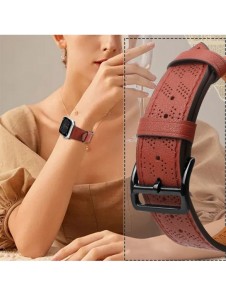 Armband Läderarmband Apple Watch SE, 9, 8, 7, 6, 5, 4, 3, 2, 1 (41, 40, 38 mm) armband rött