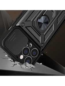 Hybrid Armor Camshield-fodral för Realme 10 Pansarfodral med kameraskydd svart