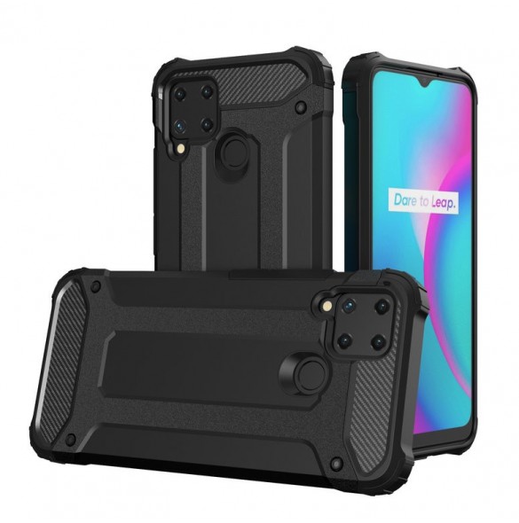 Hybrid Armor fodral för Realme 10 5G / Realme 9i 5G pansarhybridfodral svart