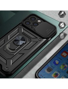 Hybrid Armor Camshield-fodral för Vivo Y16 / Vivo Y02s pansarfodral med kameraskydd svart