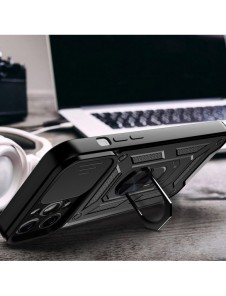 Hybrid Armor Camshield-fodral till Motorola Moto G62 5G pansarfodral med kamerahölje svart