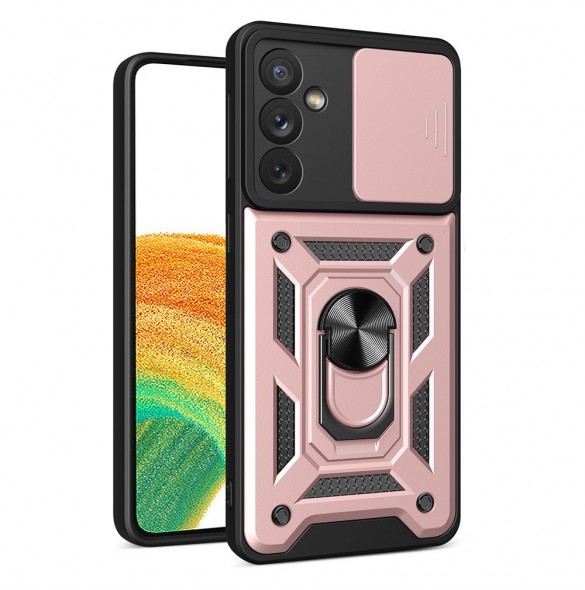 Hybrid Armor Camshield-fodral till Samsung Galaxy A34 5G pansarfodral med kamerafodral rosa