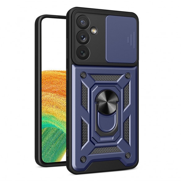 Hybrid Armor Camshield-fodral till Samsung Galaxy A14 pansarfodral med kamerafodral blå