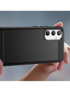 Carbon Case för Samsung Galaxy A34 5G flexibel silikon kolfodral svart