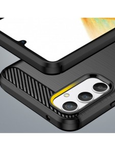 Carbon Case för Samsung Galaxy A04e flexibelt silikon kolfodral svart
