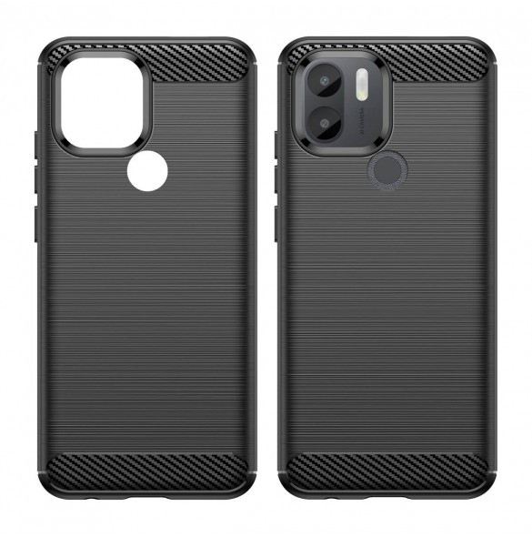 Carbon Case fodral för Xiaomi Redmi A1+ flexibel silikon kolfodral svart