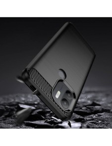 Carbon Case fodral för Xiaomi Redmi A1+ flexibel silikon kolfodral svart