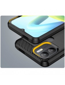 Carbon Case fodral för Xiaomi Redmi A1+ flexibel silikon kolfodral svart