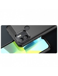 Carbon Case fodral för Xiaomi Redmi A1+ flexibel silikon kolfodral svart