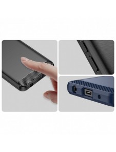 Carbon Case fodral för Xiaomi Redmi A1+ flexibel silikon kolfodral svart
