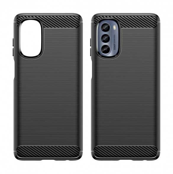 Kolfodral för Motorola Moto G62 5G flexibelt silikon kolfodral svart