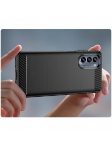Kolfodral för Motorola Moto G62 5G flexibelt silikon kolfodral svart