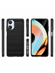 Carbon Case-fodral för Realme 10 flexibel silikon kolfodral svart
