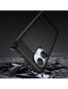 Carbon Case-fodral för Realme 10 flexibel silikon kolfodral svart