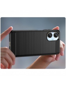 Carbon Case-fodral för Realme 10 flexibel silikon kolfodral svart