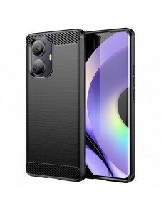 Carbon Case-fodral för Realme 10 Pro flexibel silikon kolfodral svart