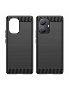 Carbon Case-fodral för Realme 10 Pro+ flexibel silikon kolfodral svart