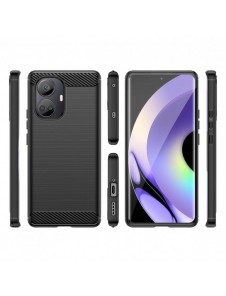 Carbon Case-fodral för Realme 10 Pro+ flexibel silikon kolfodral svart