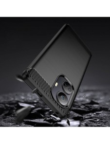 Carbon Case-fodral för Realme 10 Pro+ flexibel silikon kolfodral svart