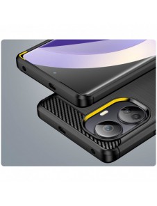 Carbon Case-fodral för Realme 10 Pro+ flexibel silikon kolfodral svart