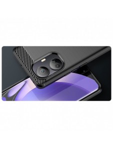 Carbon Case-fodral för Realme 10 Pro+ flexibel silikon kolfodral svart