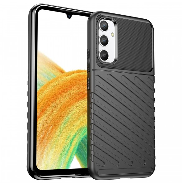 Thunder Case fodral för Samsung Galaxy A34 5G silikon pansarfodral svart