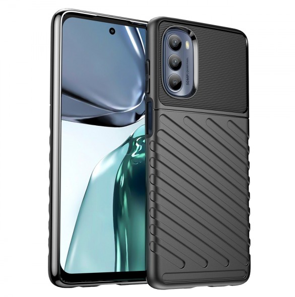 Thunder Fodral till Motorola Moto G62 5G silikon pansarfodral svart