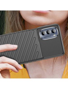 Thunder Fodral till Motorola Moto G62 5G silikon pansarfodral svart