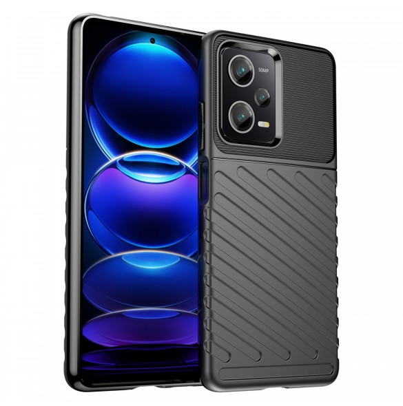 Thunder Case för Xiaomi Poco X5 Pro 5G / Redmi Note 12 Pro silikon pansarfodral svart