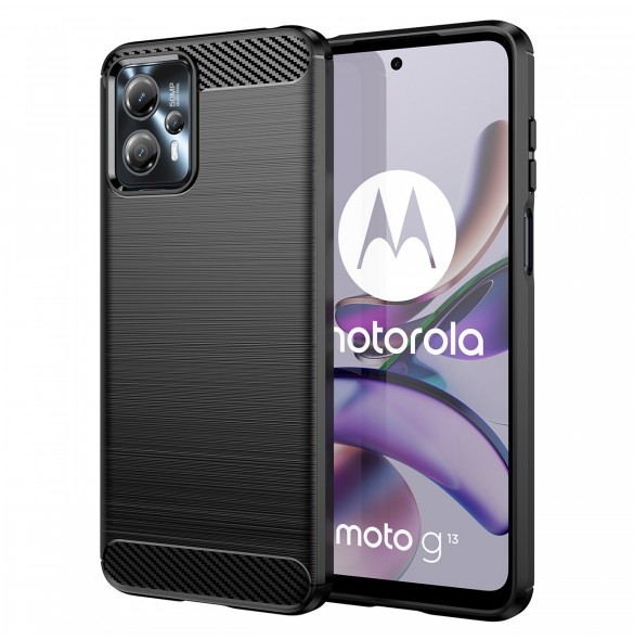 Kolfodral för Motorola Moto G13 flexibelt silikon kolfodral svart