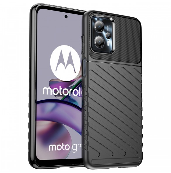 Thunder Case fodral för Motorola Moto G13 silikon pansarfodral svart