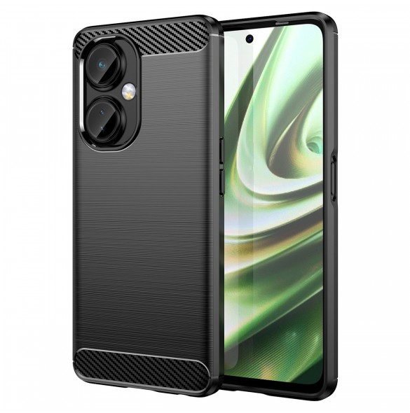 Carbon Case-fodral för OnePlus Nord CE 3 flexibelt silikon kolfodral svart