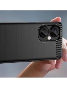 Carbon Case-fodral för OnePlus Nord CE 3 flexibelt silikon kolfodral svart